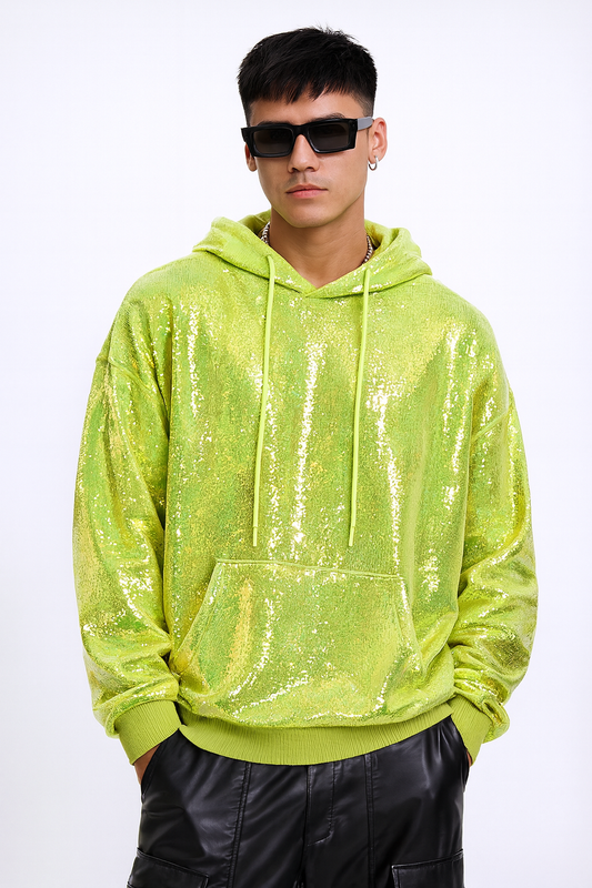 Neon Sequin Statement Hoodie