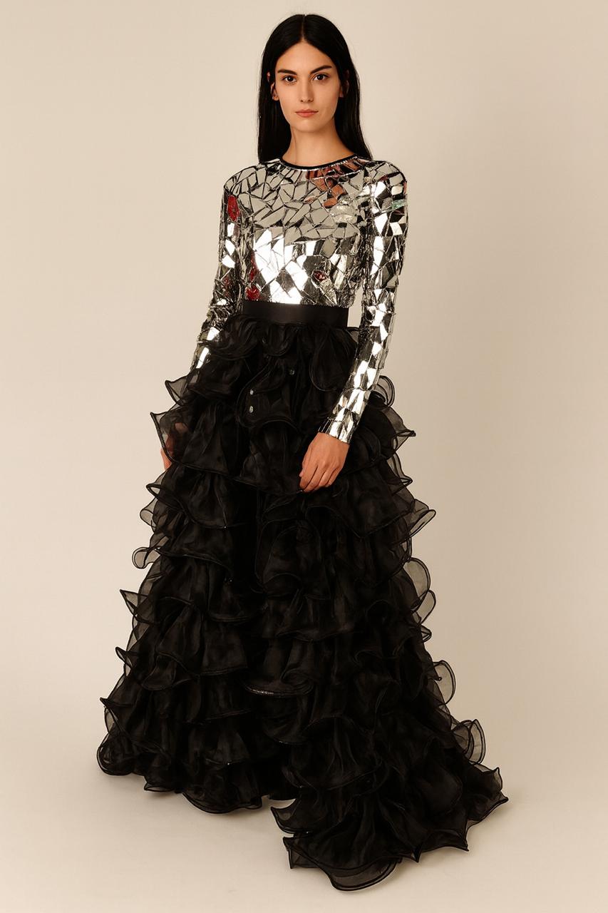 Black Ruffle Organza Skirt