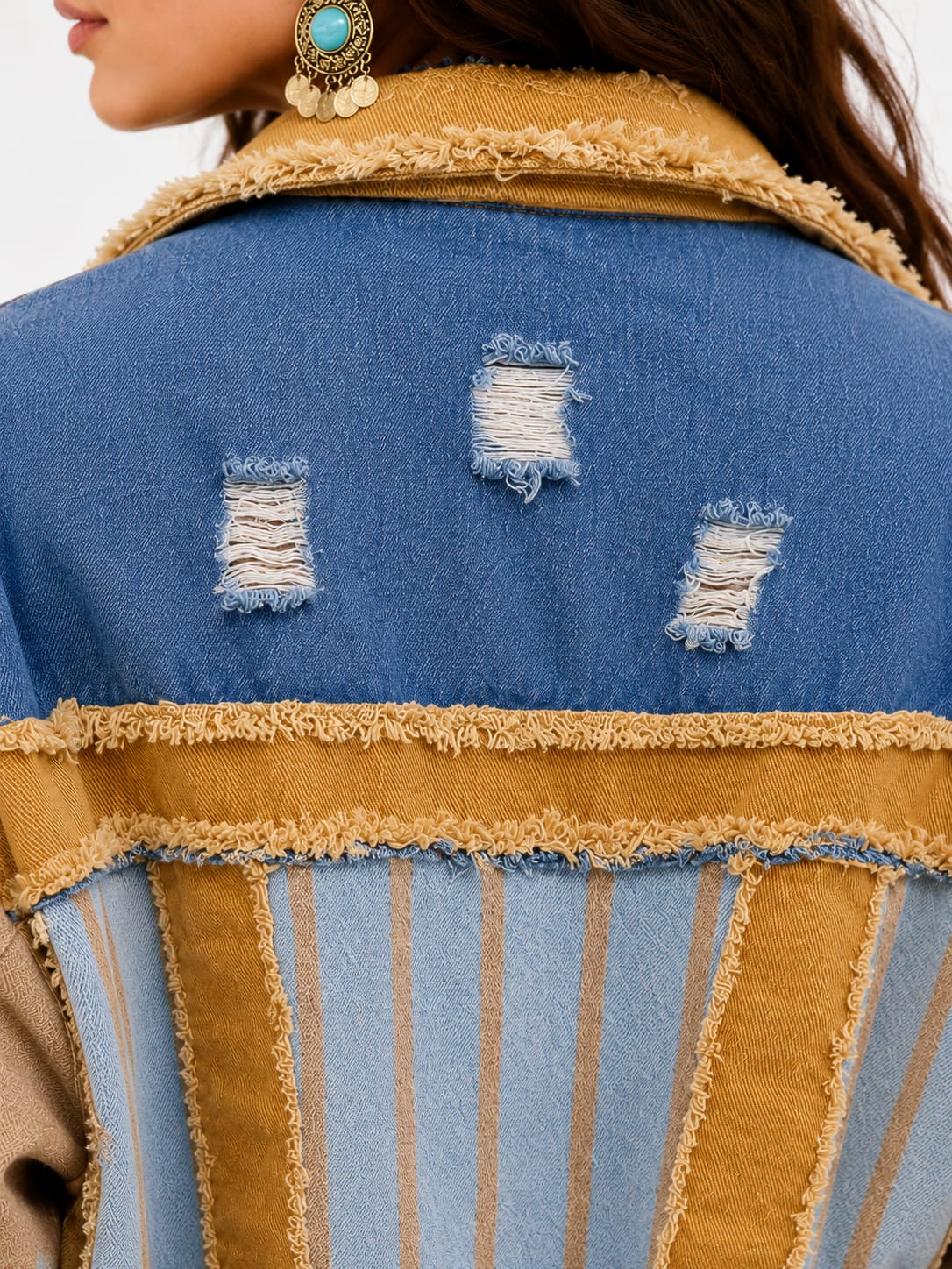Boho Patchwork Fringe Jacket
