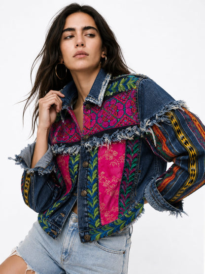 Boho denim jacket
