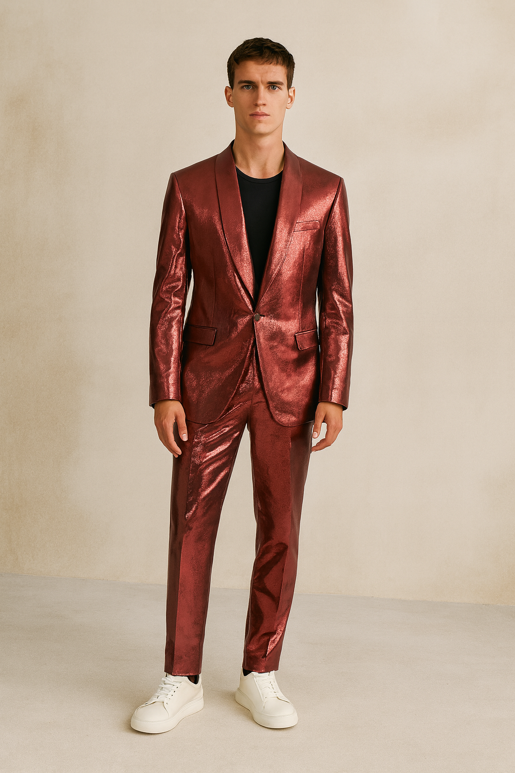 Metallic Burgundy Statement Suit