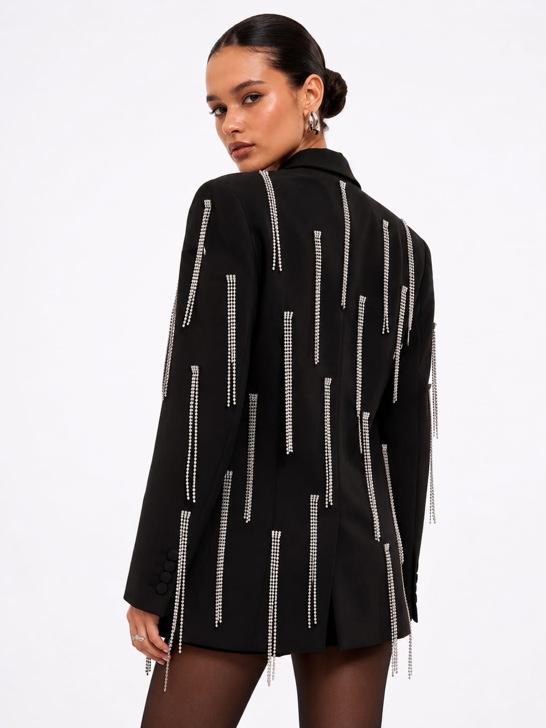 Crystal Fringe Tailored Blazer