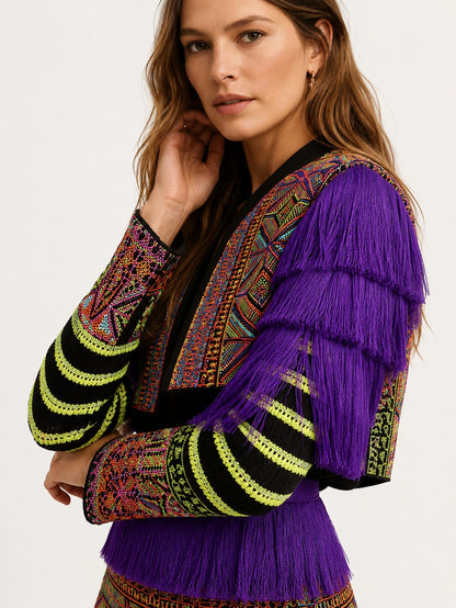 Purple aztec boho jacket