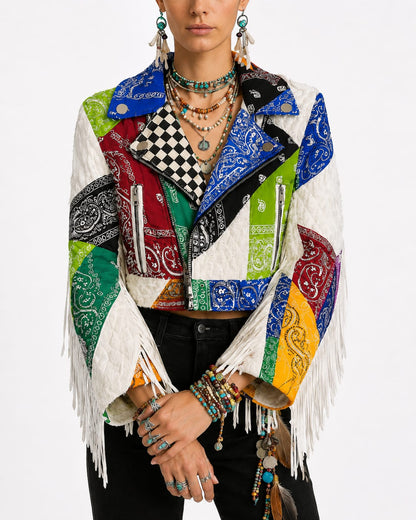 Mix bandana tassel biker