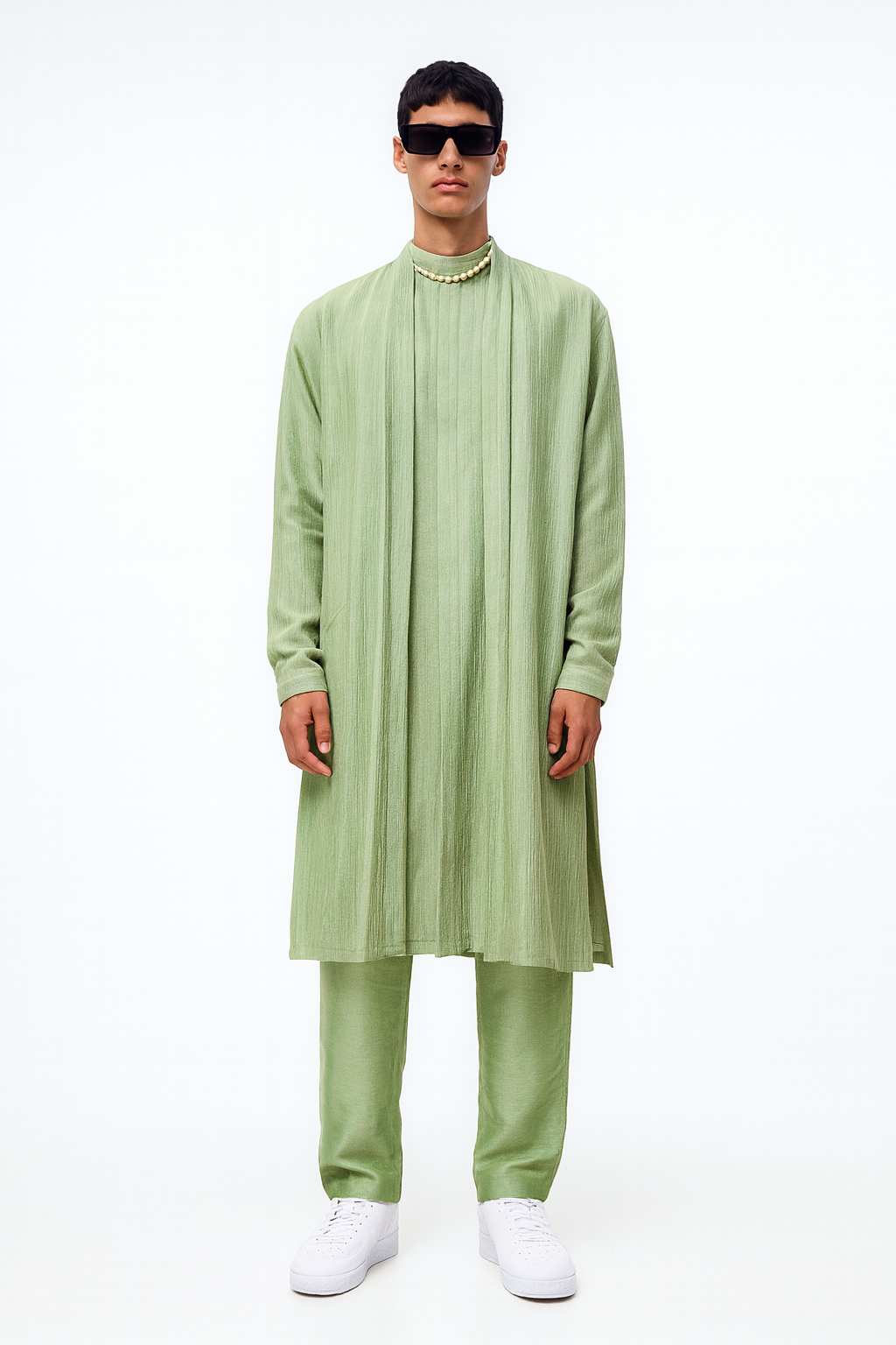 Pastel Mint Layered Indo-Western Set