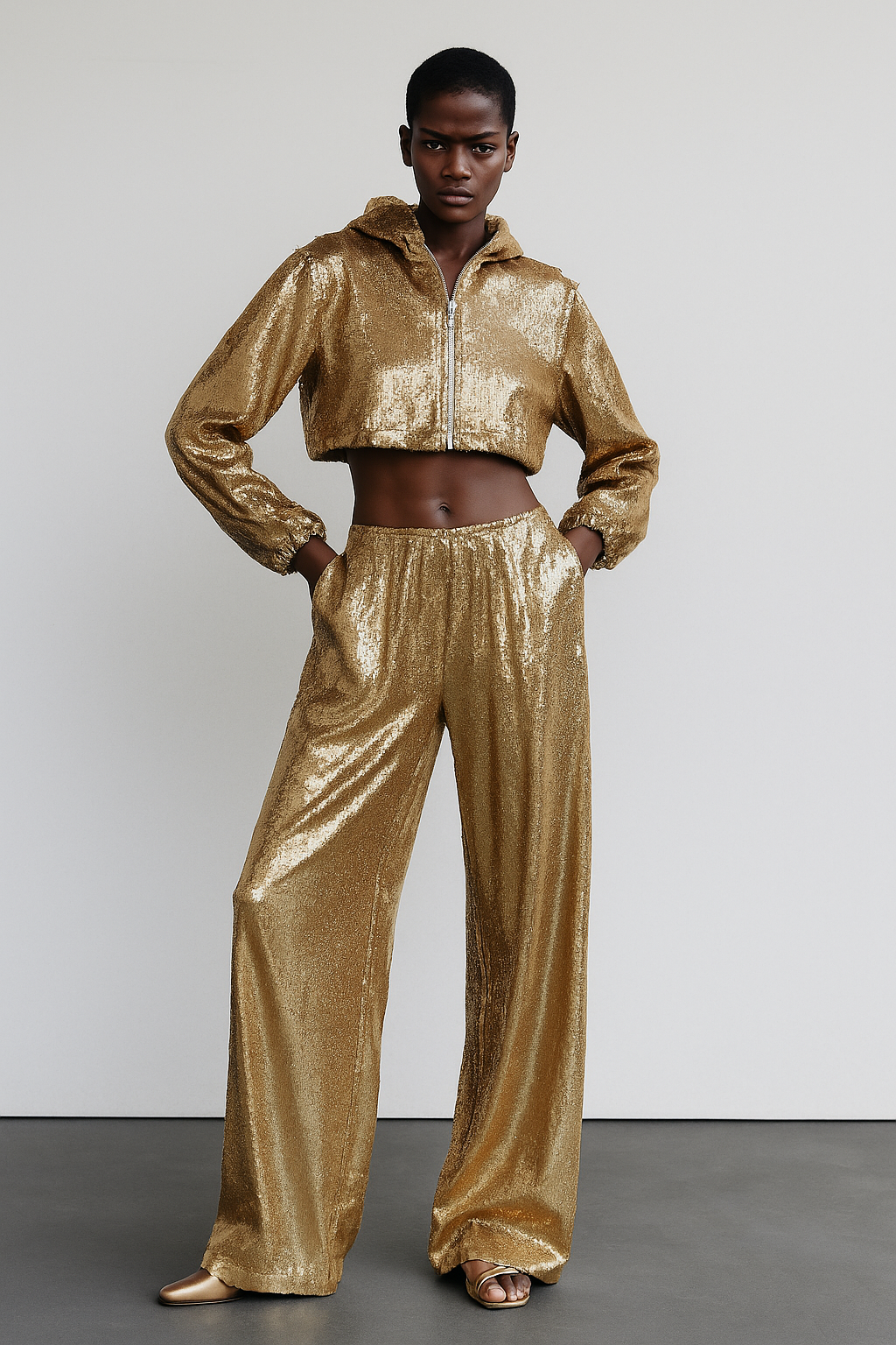 Golden Sequin Co-ord Set