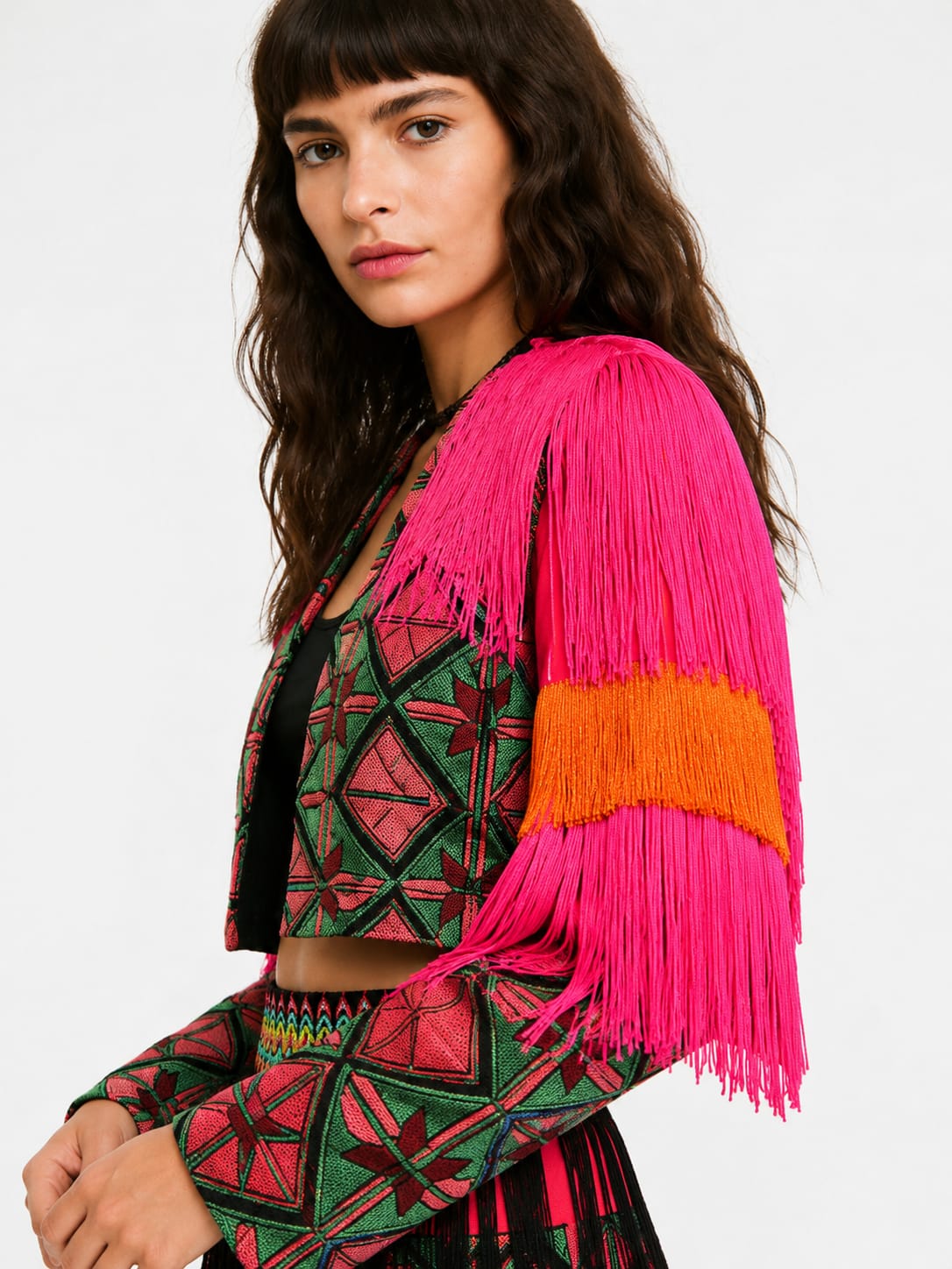 Pink orange boho jacket