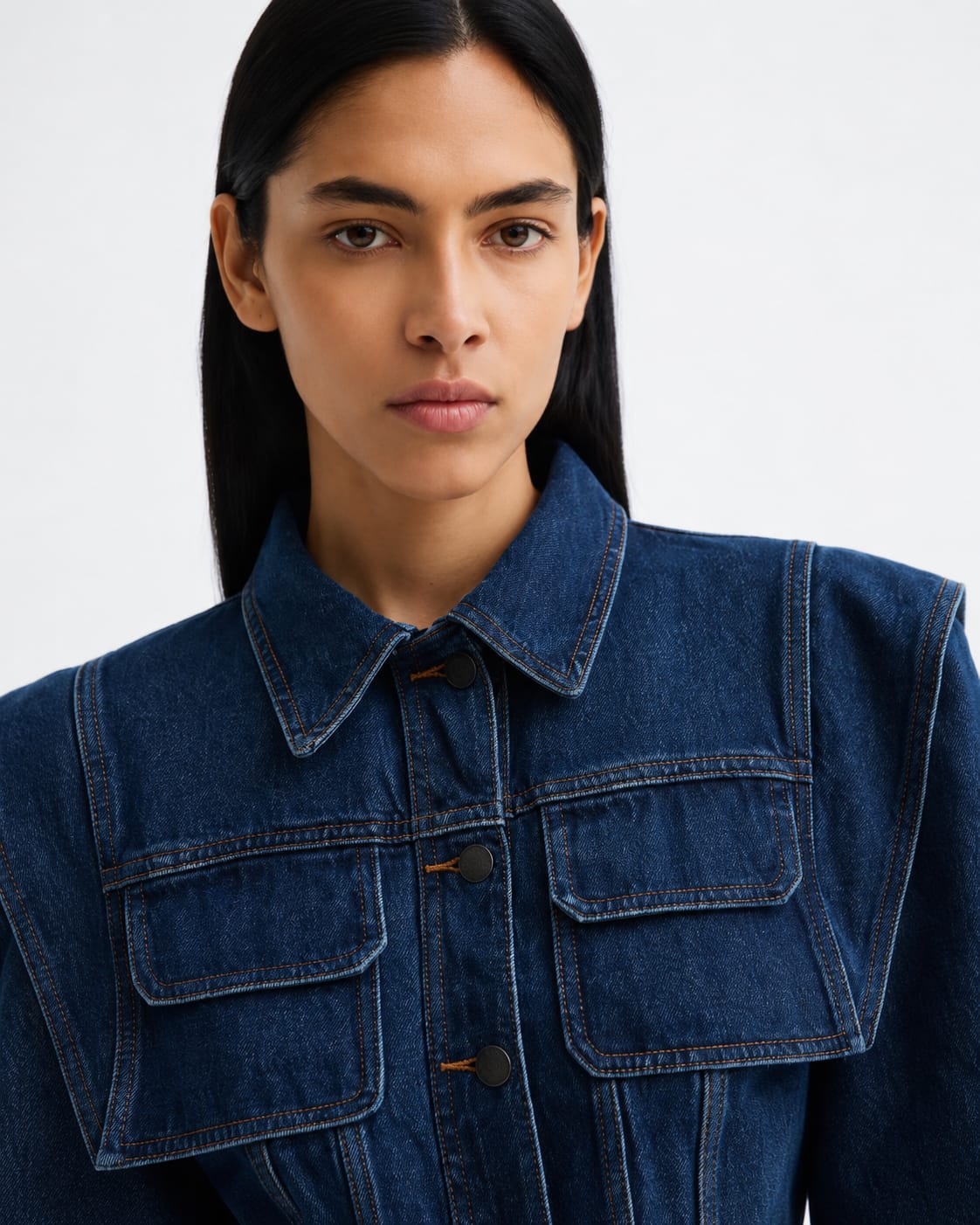 Denim flap jacket