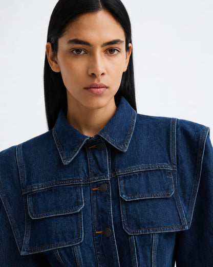 Denim flap jacket