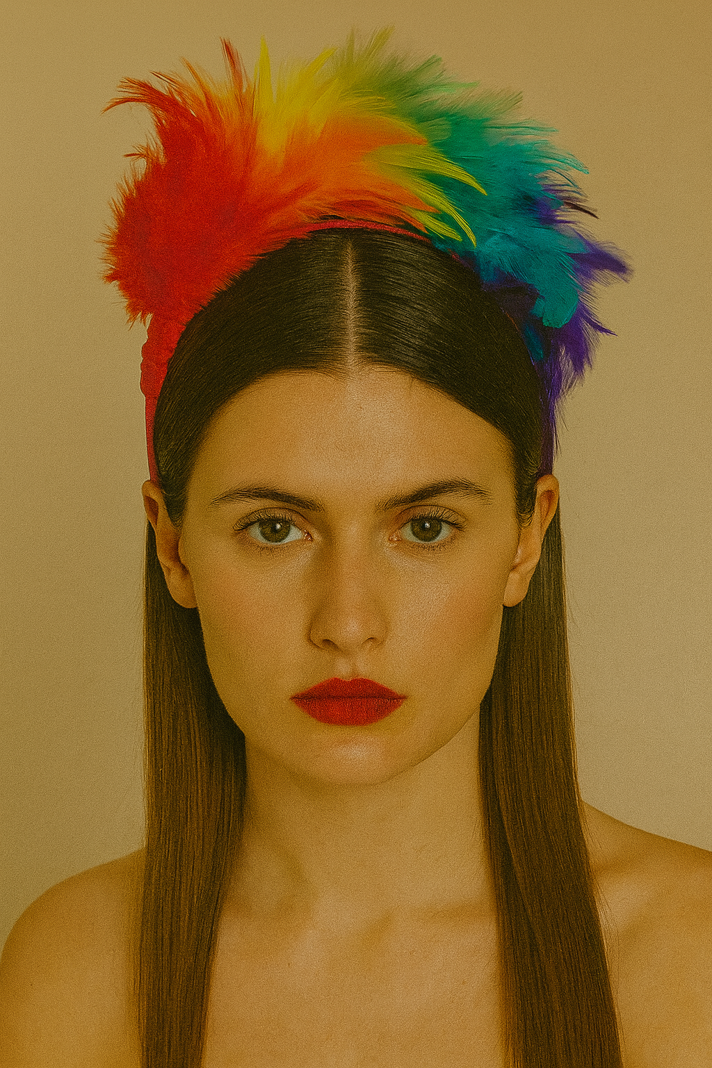 Rainbow Feather Headband