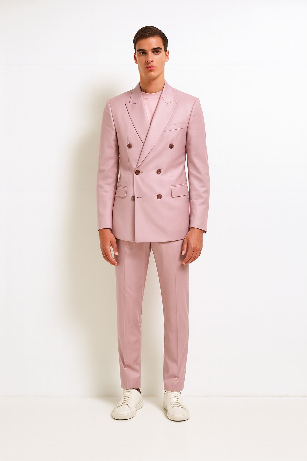 Blush Pink Double-Breasted Suit