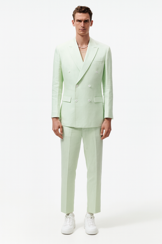 Mint Green Double-Breasted Suit