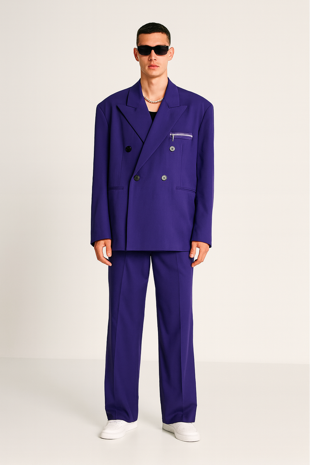 Royal Purple Oversized Double-Breasted Suit