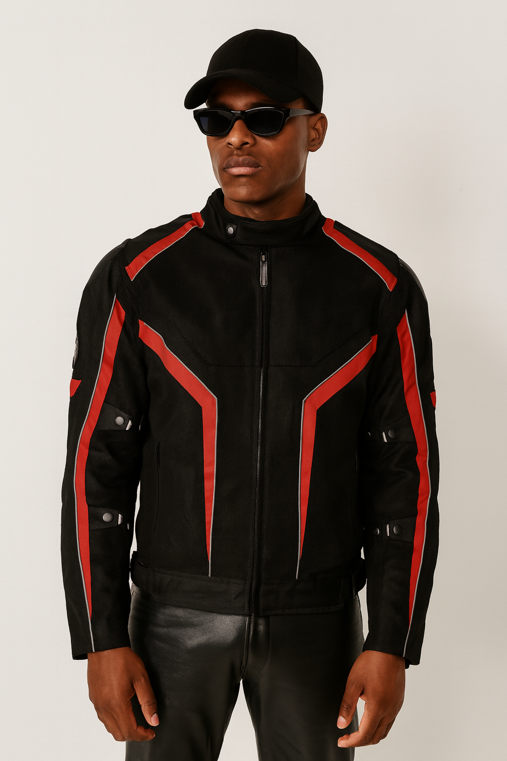 Black & Red Racing Tech Moto Jacket