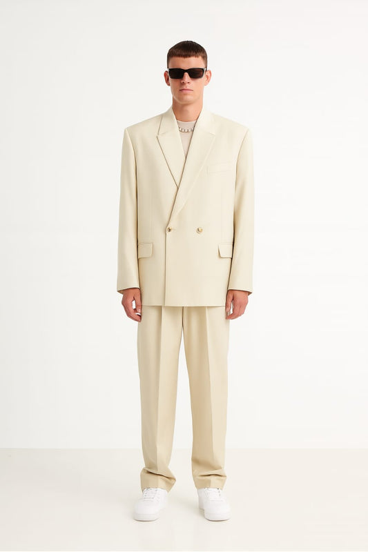 Ivory Oversized Double-Breasted Suit