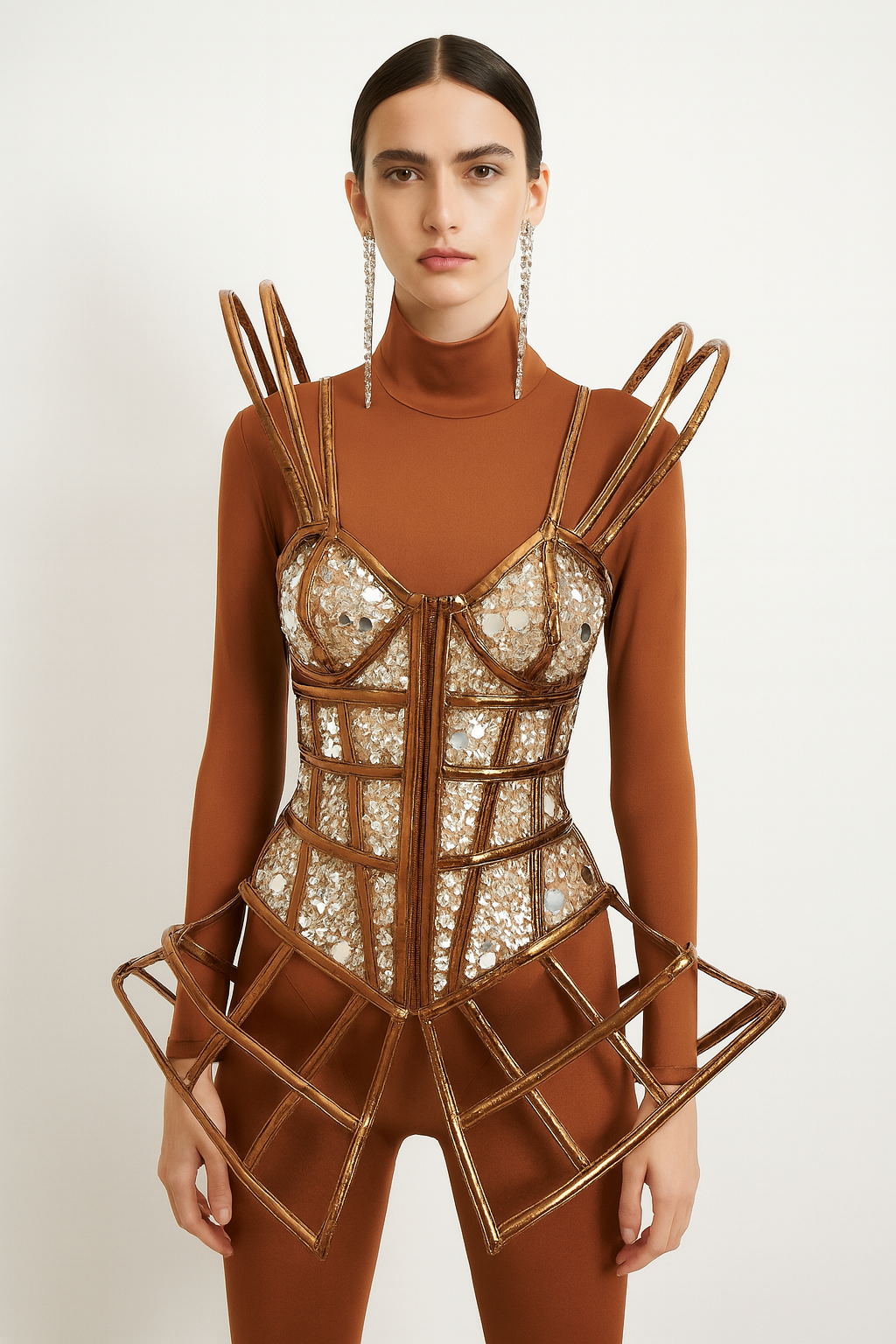 Bronze Structured Mirror Corset