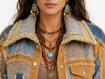Boho Patchwork Fringe Jacket