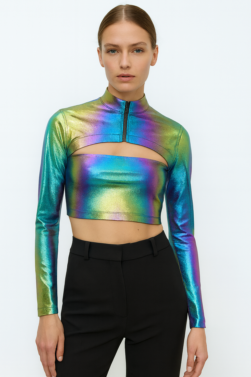 Blue chrome metallic sleeves