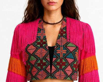 Pink orange boho jacket