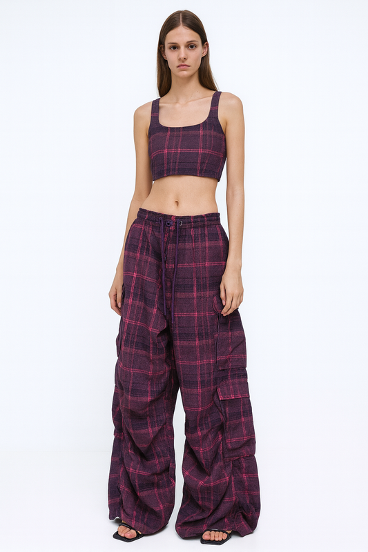 Purple Plaid Pant