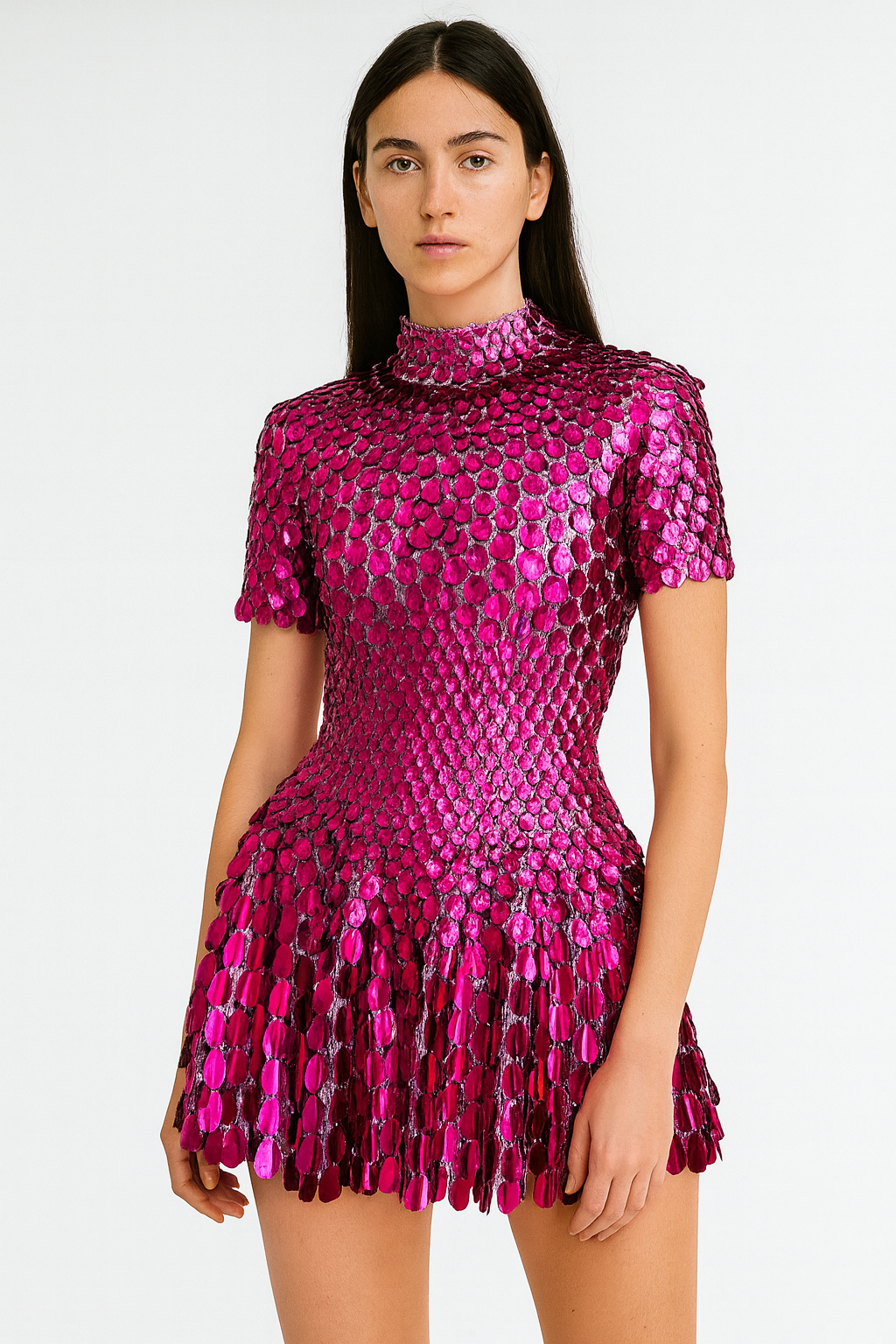 Fuchsia Sequin Mini Dress