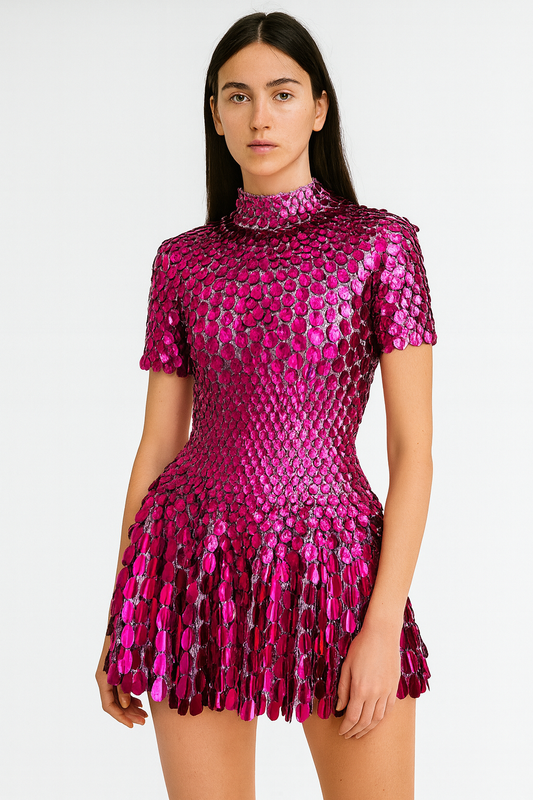 Fuchsia Sequin Mini Dress