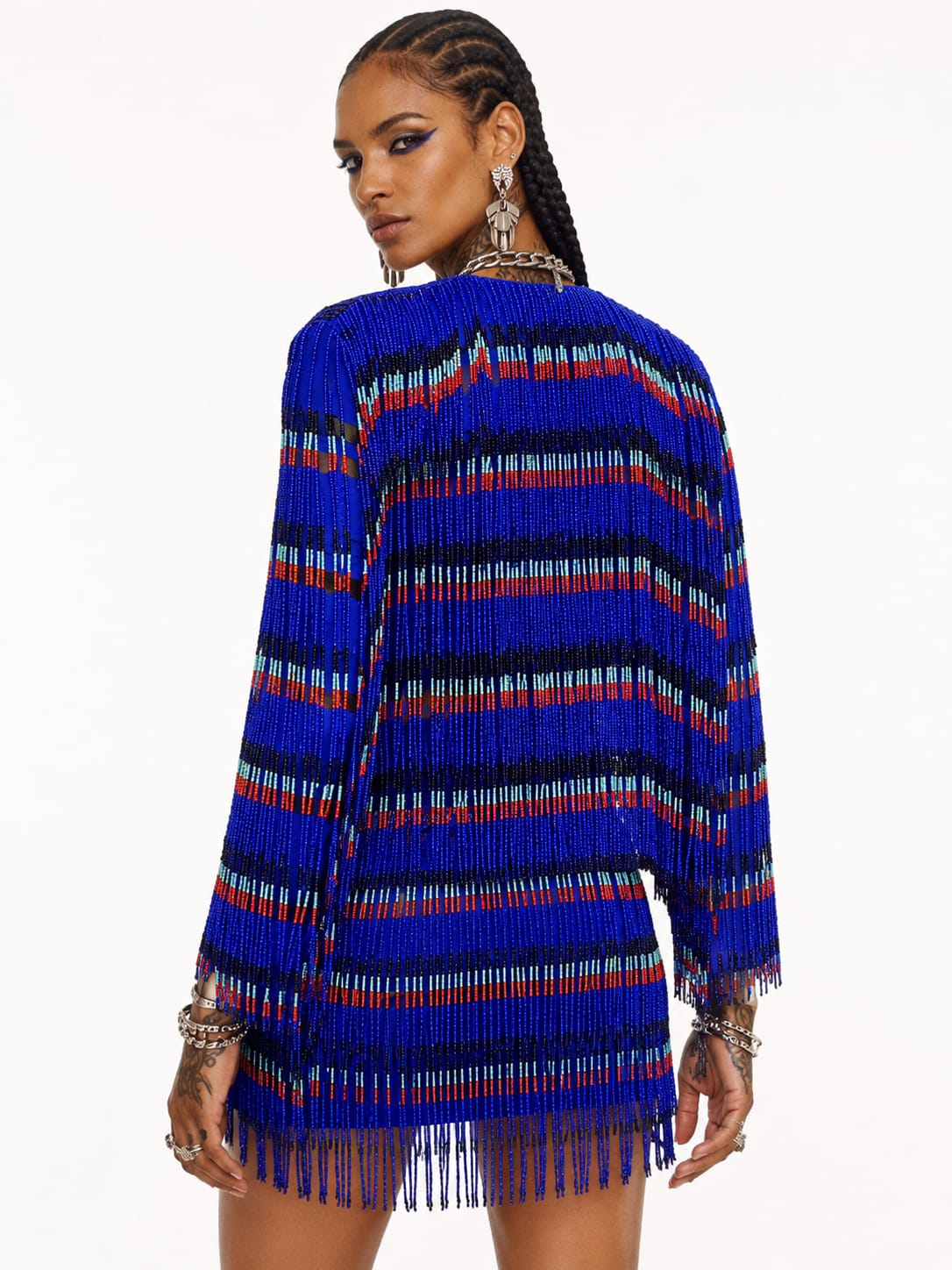 Blue tassel boho jacket