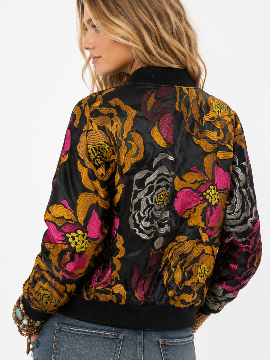 Floral Boho Bomber Jacket