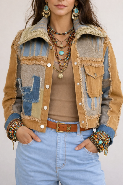 Boho Patchwork Fringe Jacket