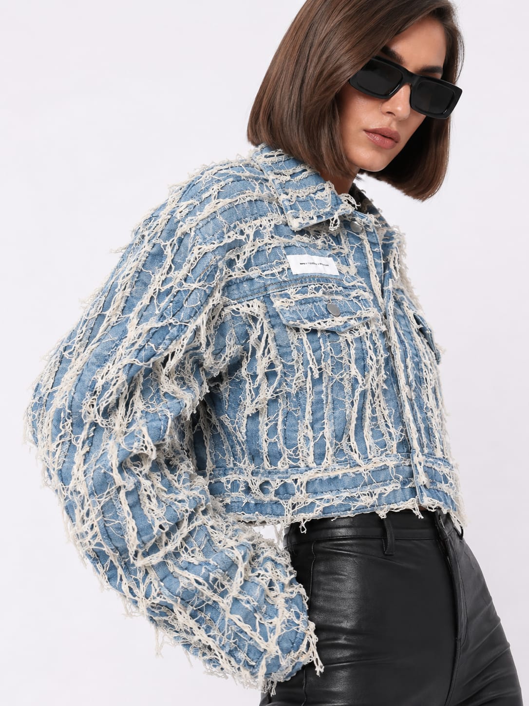 Ripped fringe oversize shirt