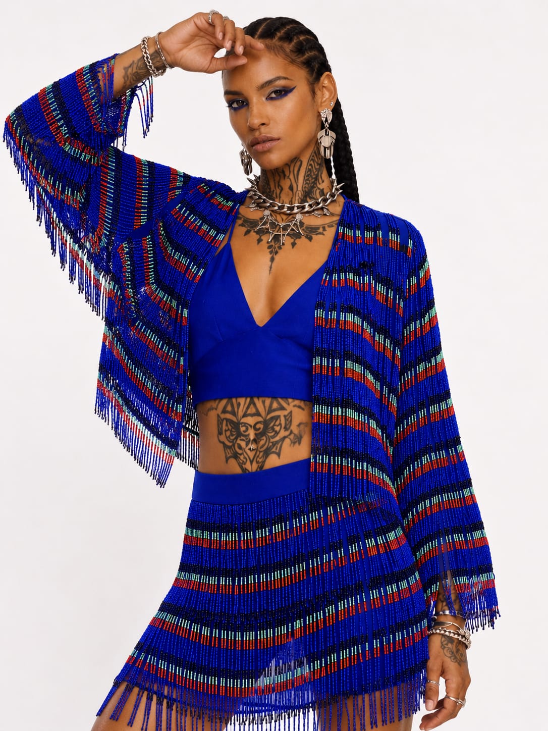 Blue tassel boho jacket