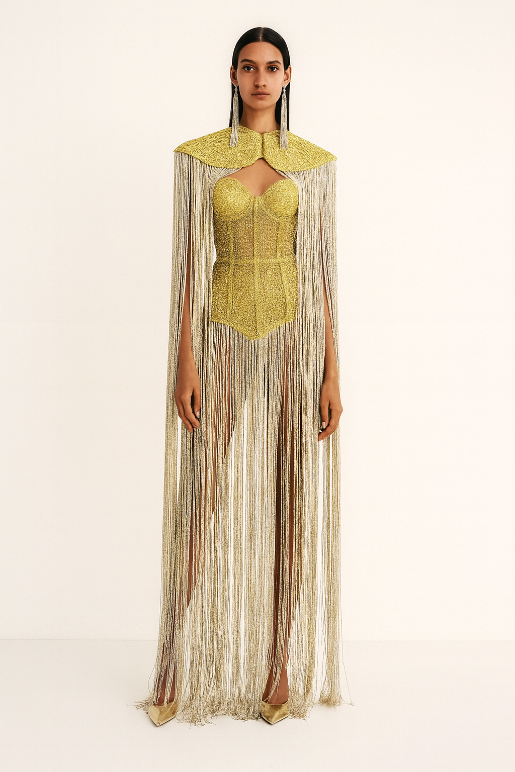 Gold Fringe Cape