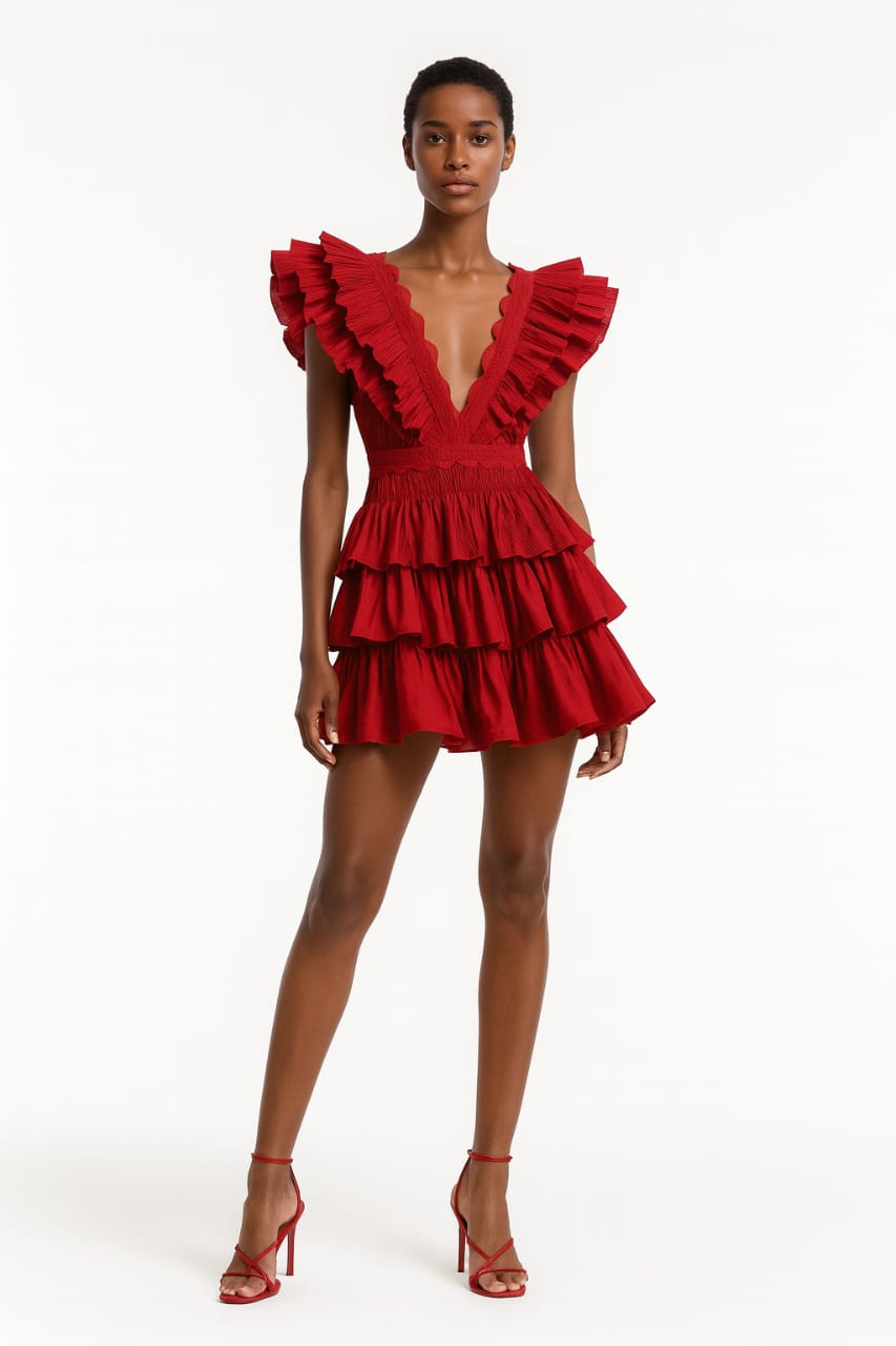 Scarlet Tiered Ruffle Mini Dress