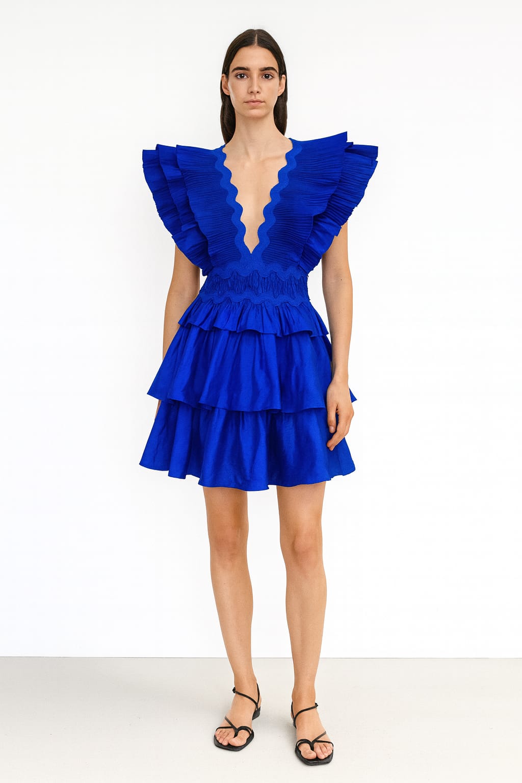 Royal Blue Tiered Ruffle Mini Dress