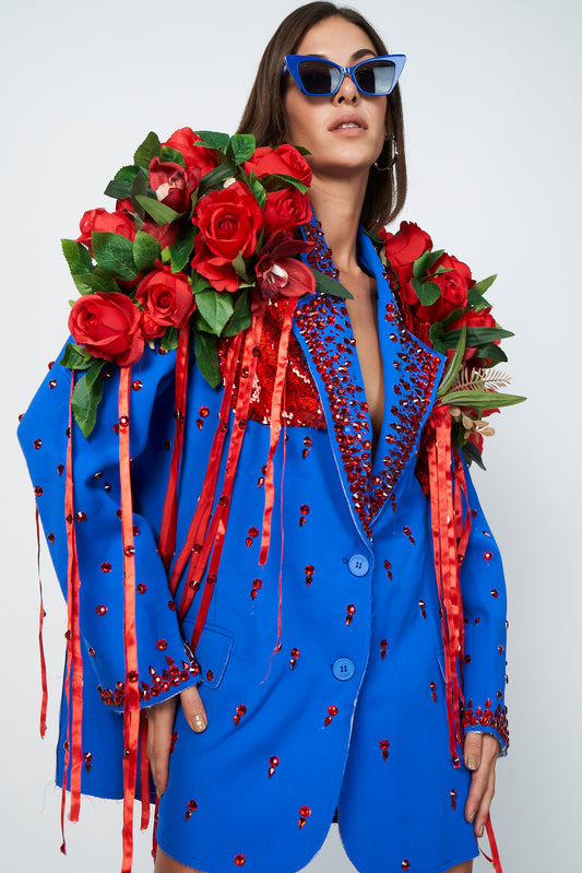 Rose blue oversize blazer