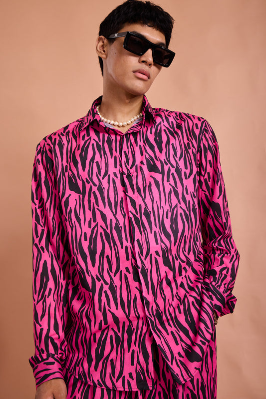 Hot Pink Animal Print Statement Shirt