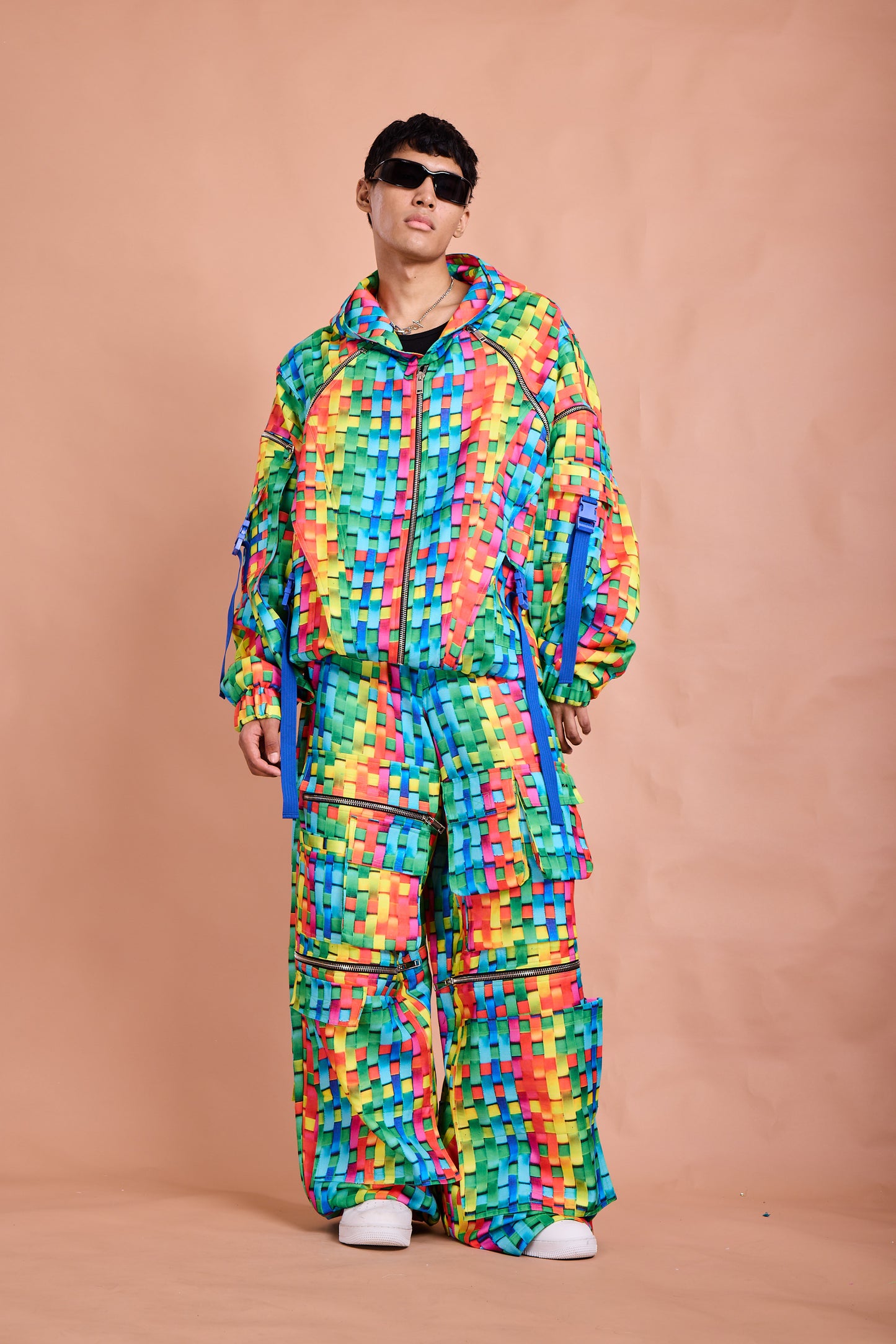Rainbow Matrix Utility Jacket & Cargo Co-Ord Set