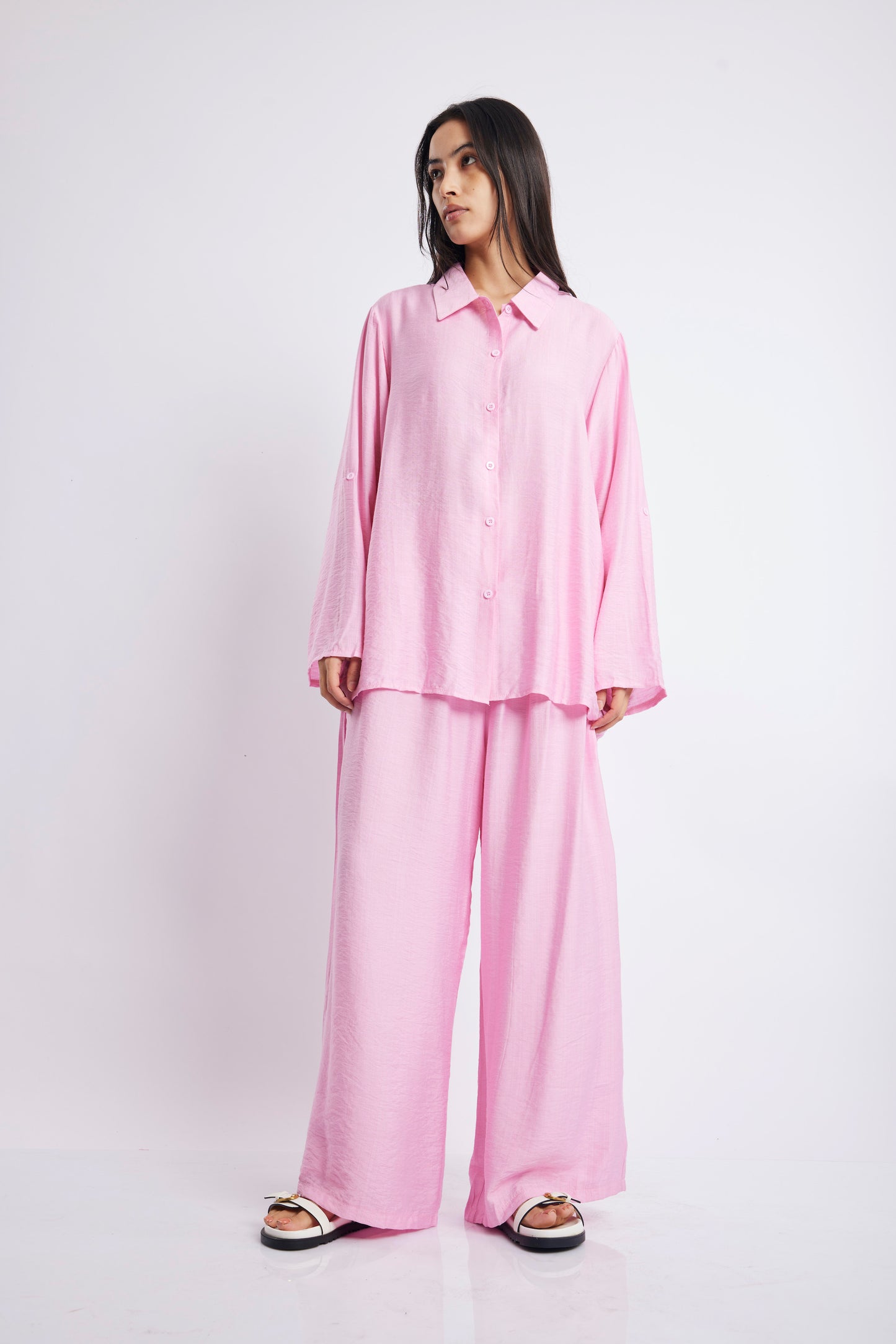 PINK CASUAL SHIRT SET