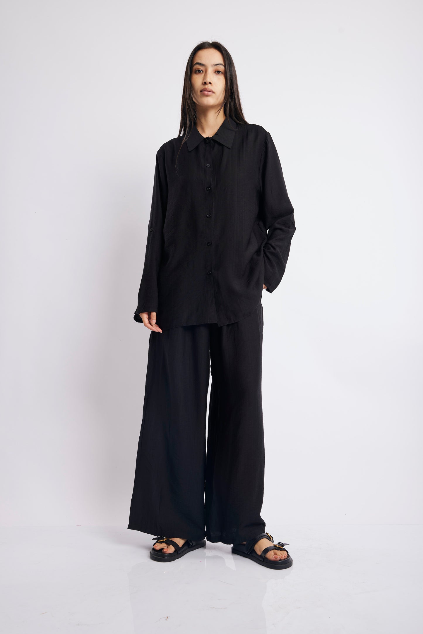 BLACK CASUAL SHIRT SET