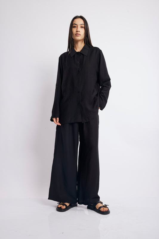 BLACK CASUAL SHIRT SET