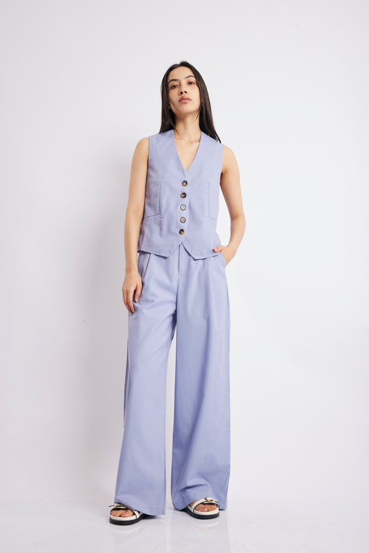 BLUE WAISTCOAT PANT SET