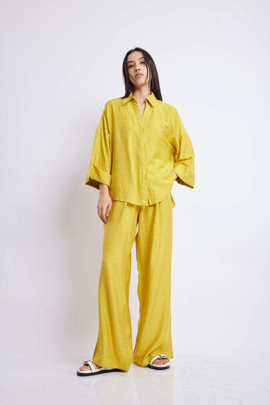 YELLOW CASUAL SHIRT SET