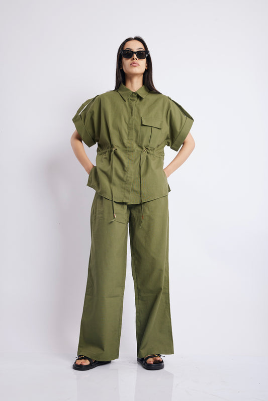 OLIVE GREEN CO-ORD SET