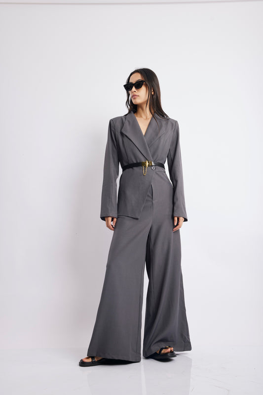 GREY FORMAL JUMPSUIT