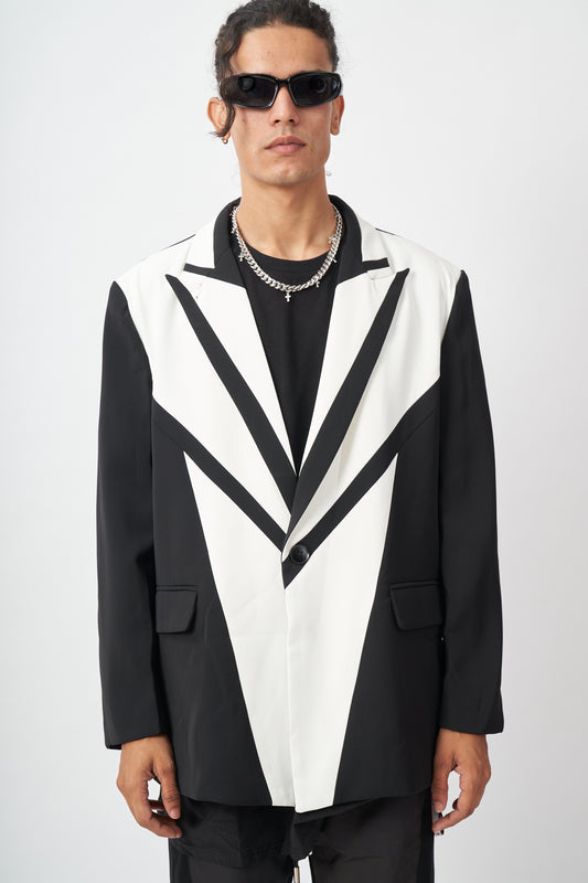 Black & White Graphic Contrast Blazer