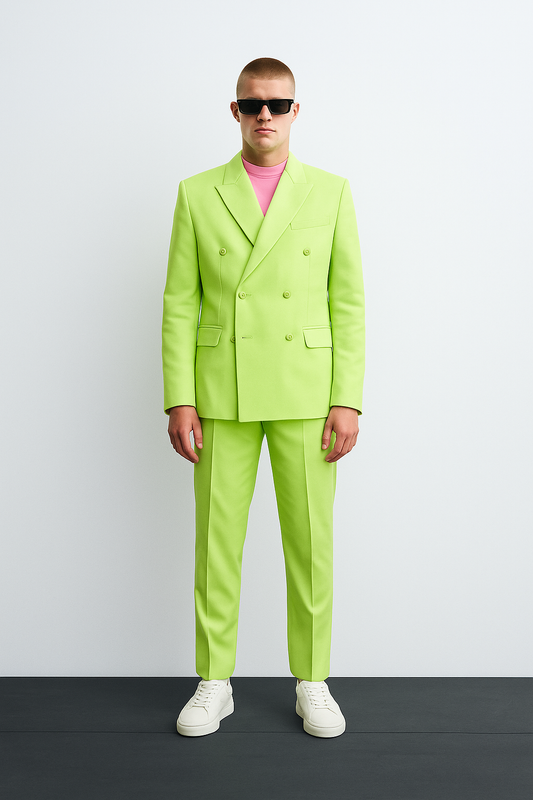 Neon Lime Double-Breasted Suit