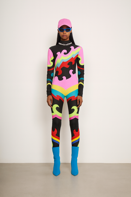 Neon Wave Multicolor Jumpsuit