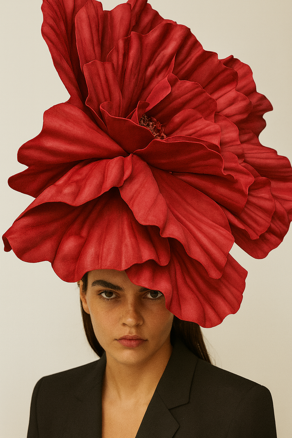 Crimson Bloom Statement Headpiece