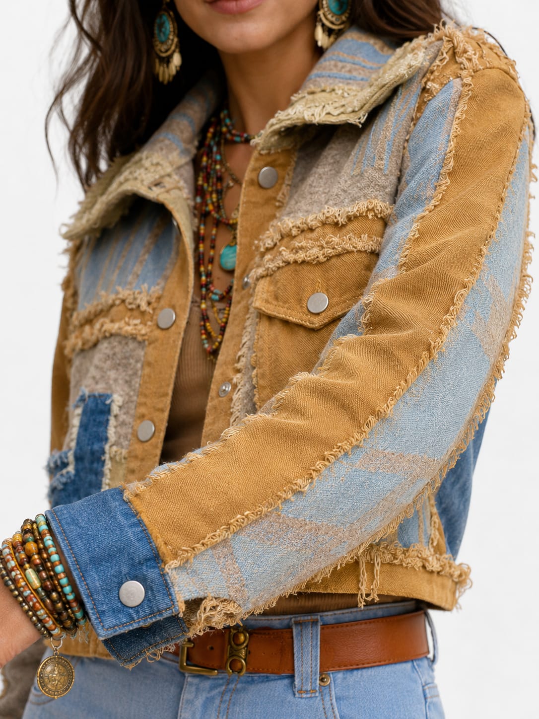 Boho Patchwork Fringe Jacket