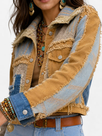 Boho Patchwork Fringe Jacket
